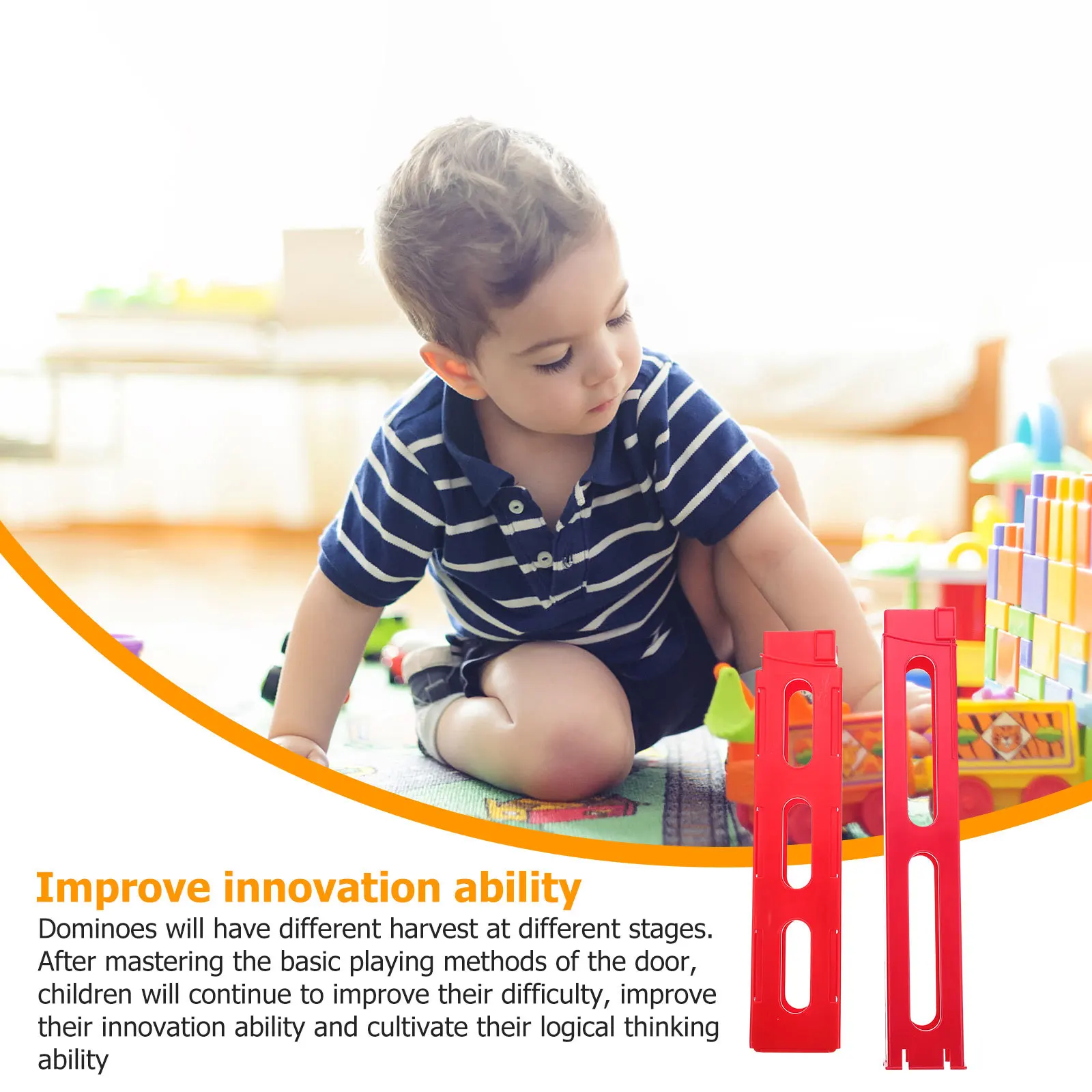 Set di 2 accessori per l'estensione del treno Domino, clip in plastica compatta e brillante per bambini, set di blocchi di costruzione per l'apprendimento del gioco fai da te