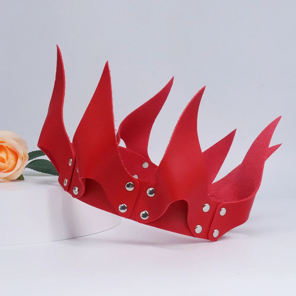 Corona roja decoración del día de Navidad arnés de cuero PU accesorio para mujeres hombres fiesta de disfraces accesorios de Cosplay disfraz de Carnaval