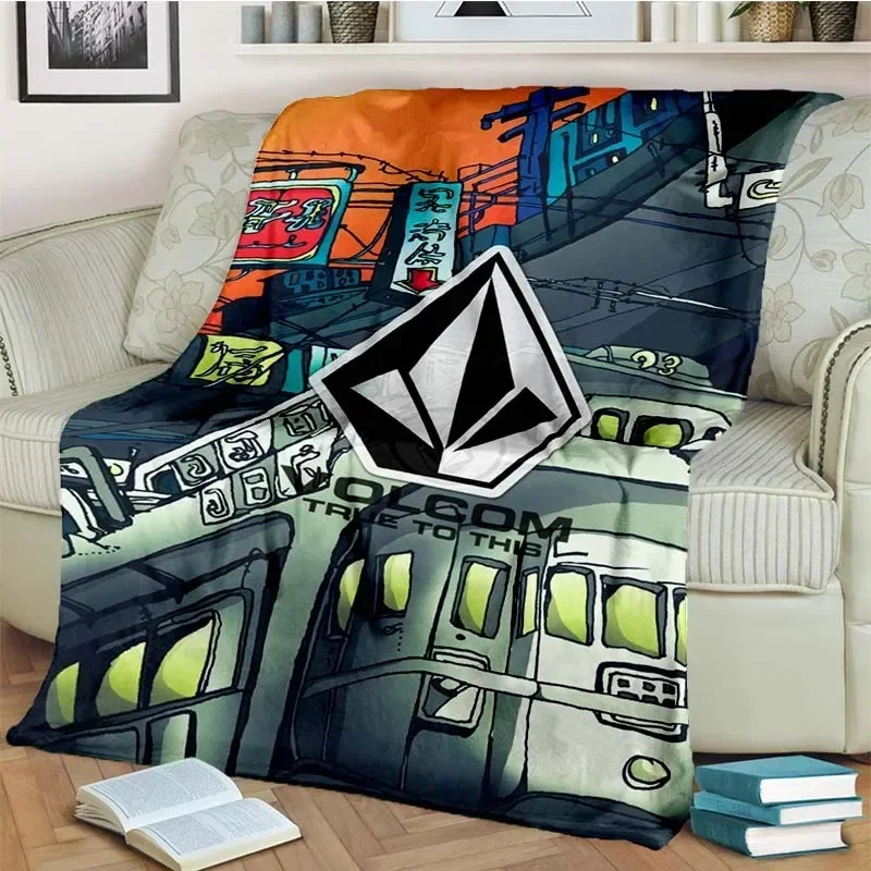 V-Volcom Skateboard Lightweight Flannel Throw Blanket,Multi-purpose Holiday Gift Blanket Warm And Soft Blankets All Seasons