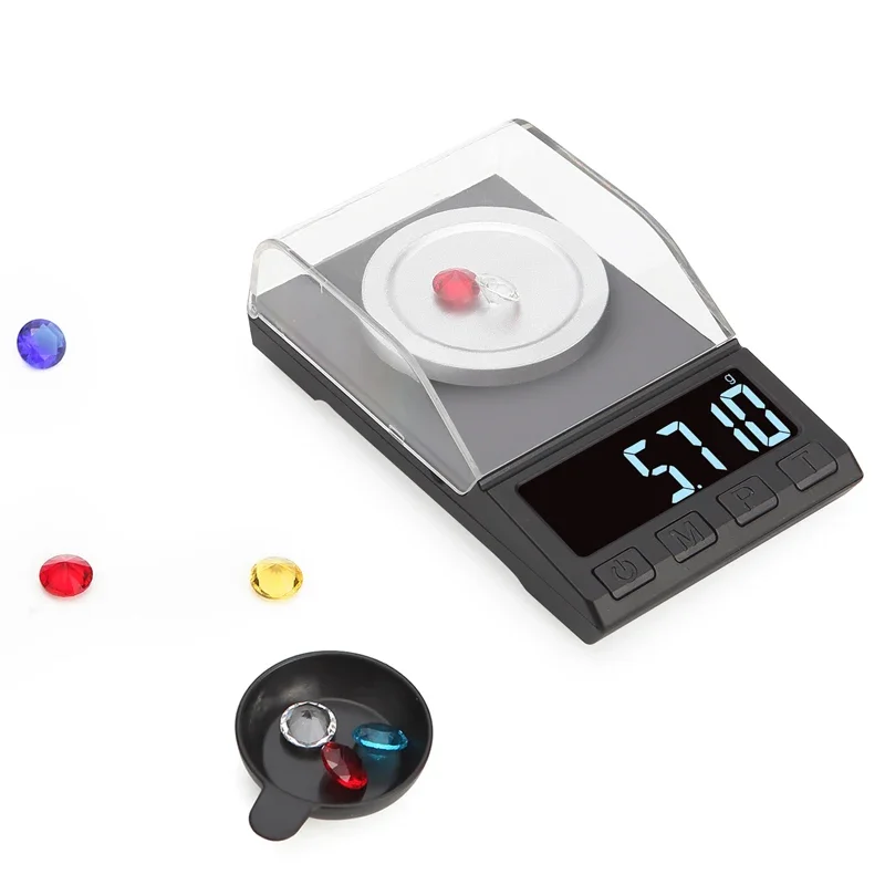 0.001g Precision Electronic Scales 10g Digital Weighing Gem Jewelry Diamond Scale Portable Lab Weight Milligram Scale