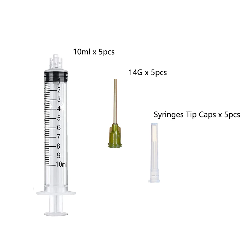 5 Stück/Set Dosierspritze mit stumpfen Nadeln, 5 ml Spritzen, Nadeln 14G 15G 18G 20G 21G – Detail 1