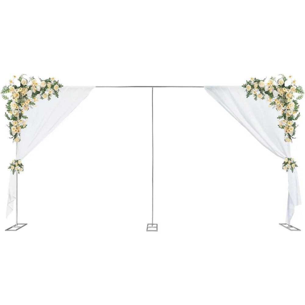 Backdrop Stand, Duty Professional Backdrop Stand for Parties,Square Wedding Arch Frame with Sturdy Base,Length Adjustable