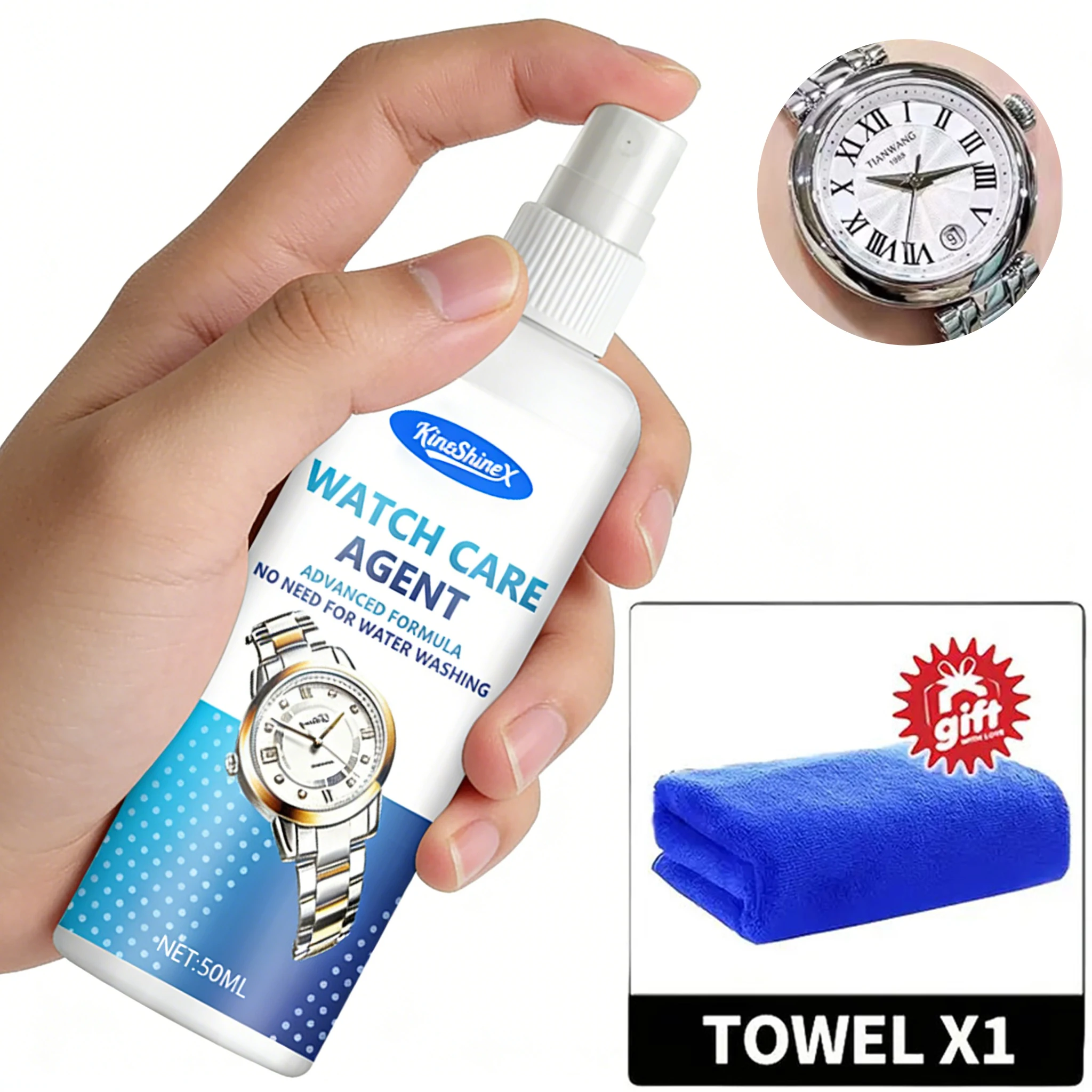 Metal Surfaces Watch Straps Dials Jewelry Watch Care Polishing Spray-Prevents Discoloration  Restores Luster Versatile Cleaner