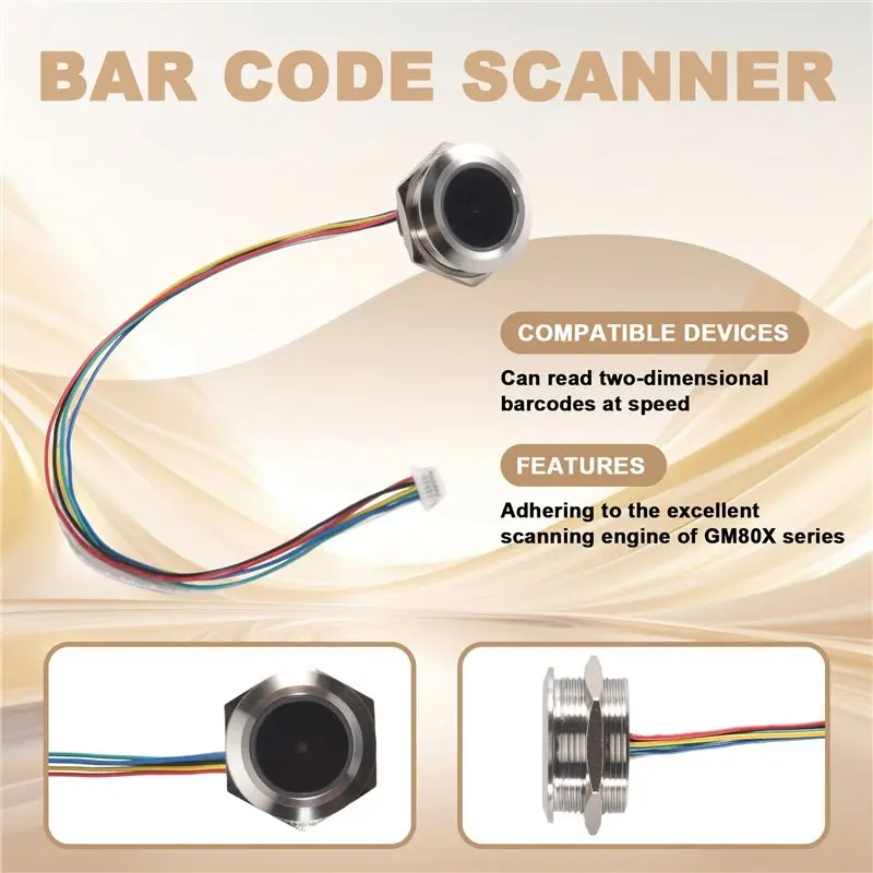 RISE GM861 Metal LED Control Ring Indicator Light UART Interface 1D/2D Bar Code QR Code Barcode Reader Module