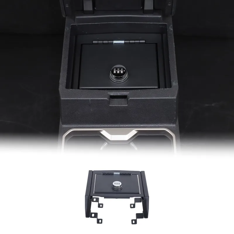 Carbon Steel Center Console Armrest Storage Box Safe  for 2024 Toyota Tacoma   Car  Accessories