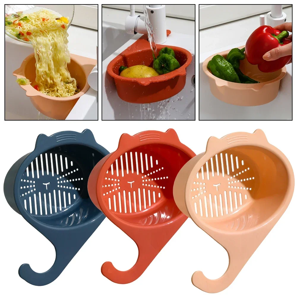

Kitchen Sink Drain Basket Multifunctional Cat Shape Faucet Filter Basket Shelf For Fruit And Vegetable Organizer Kitchen Gadgets