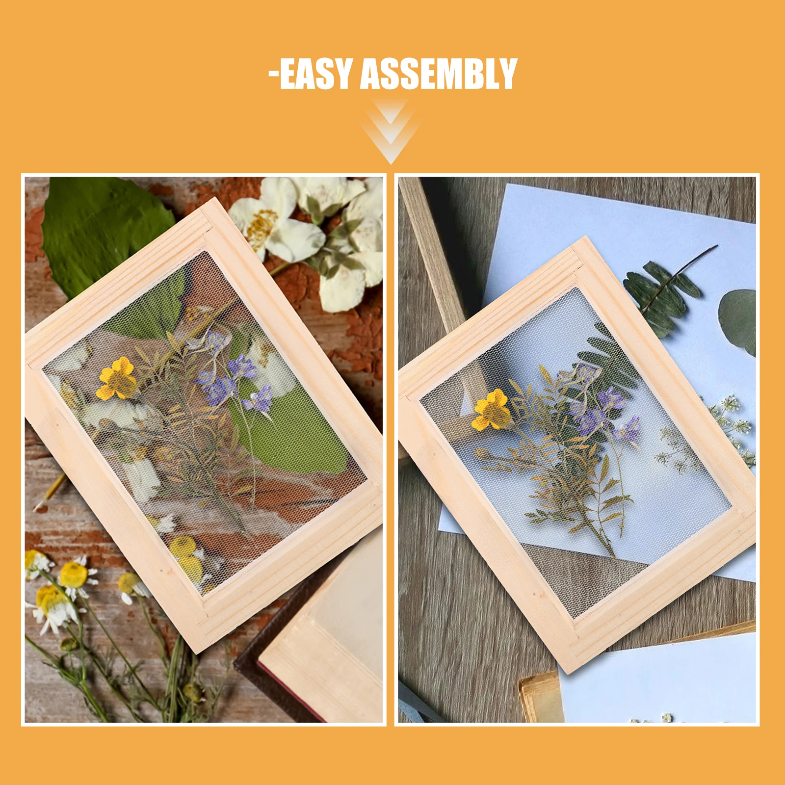 Tela de madeira para fazer papel, 4 unidades, 10x13x2.2cm, faça você mesmo, quadro de fabricação de papel, molde de deck, madeira inacabada para artesanato de flores secas, arte infantil