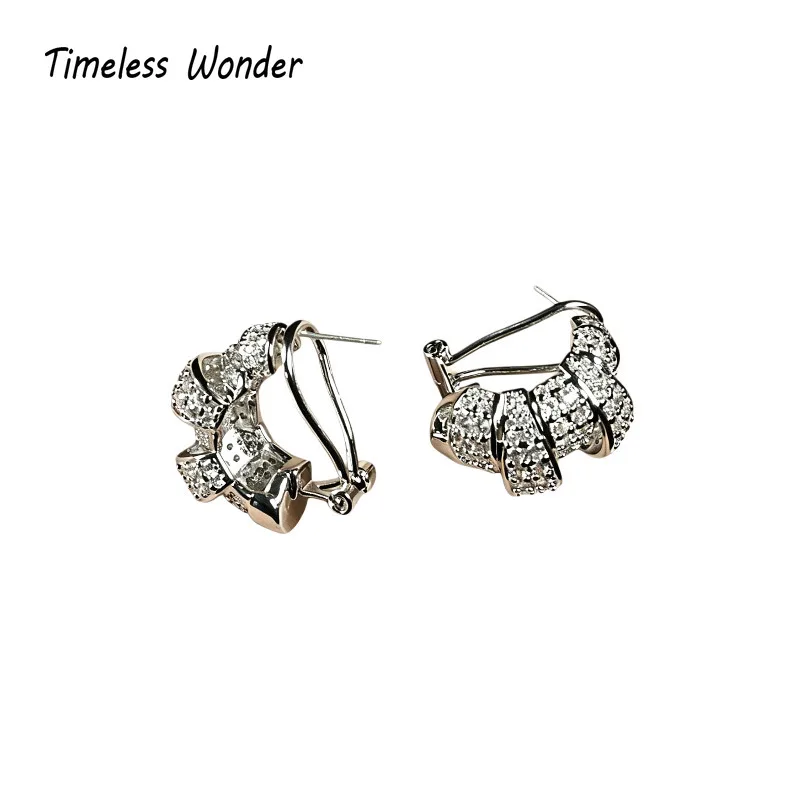 

Timeless Wonder Fancy Crystal Zircon Geo Button Earrings Women Designer Jewelry Punk Sweet Gift Rare Top Classy 3346