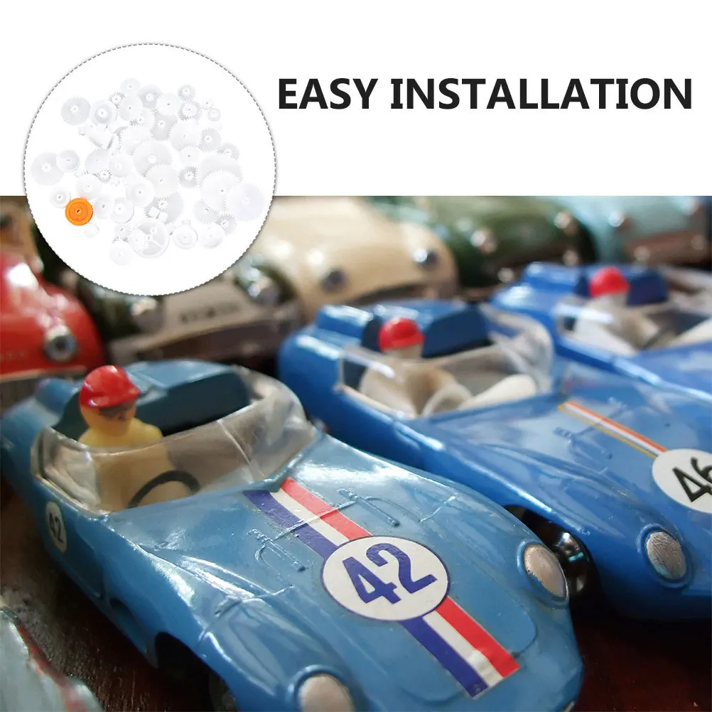 128 قطعة مجموعة متنوعة من التروس البلاستيكية 64 أنواع لنماذج ذاتية الصنع سيارات Rc مشاريع محرك صغيرة مجموعة بناء ميكانيكية متينة #6