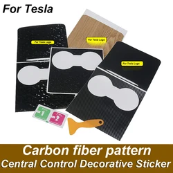 Car Central Control Panel Sticker For Tesla Model 3 2021 Center Console Accessories Model Y 2022 Interior Film Wood Grain
