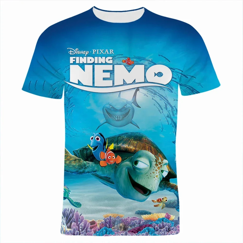 Nemo Men's T-shirt Marlin Boys and Girls T-shirt 3D Printing Finding Short Sleeve Disney Men's T-shirt MINISO Men's Clothing