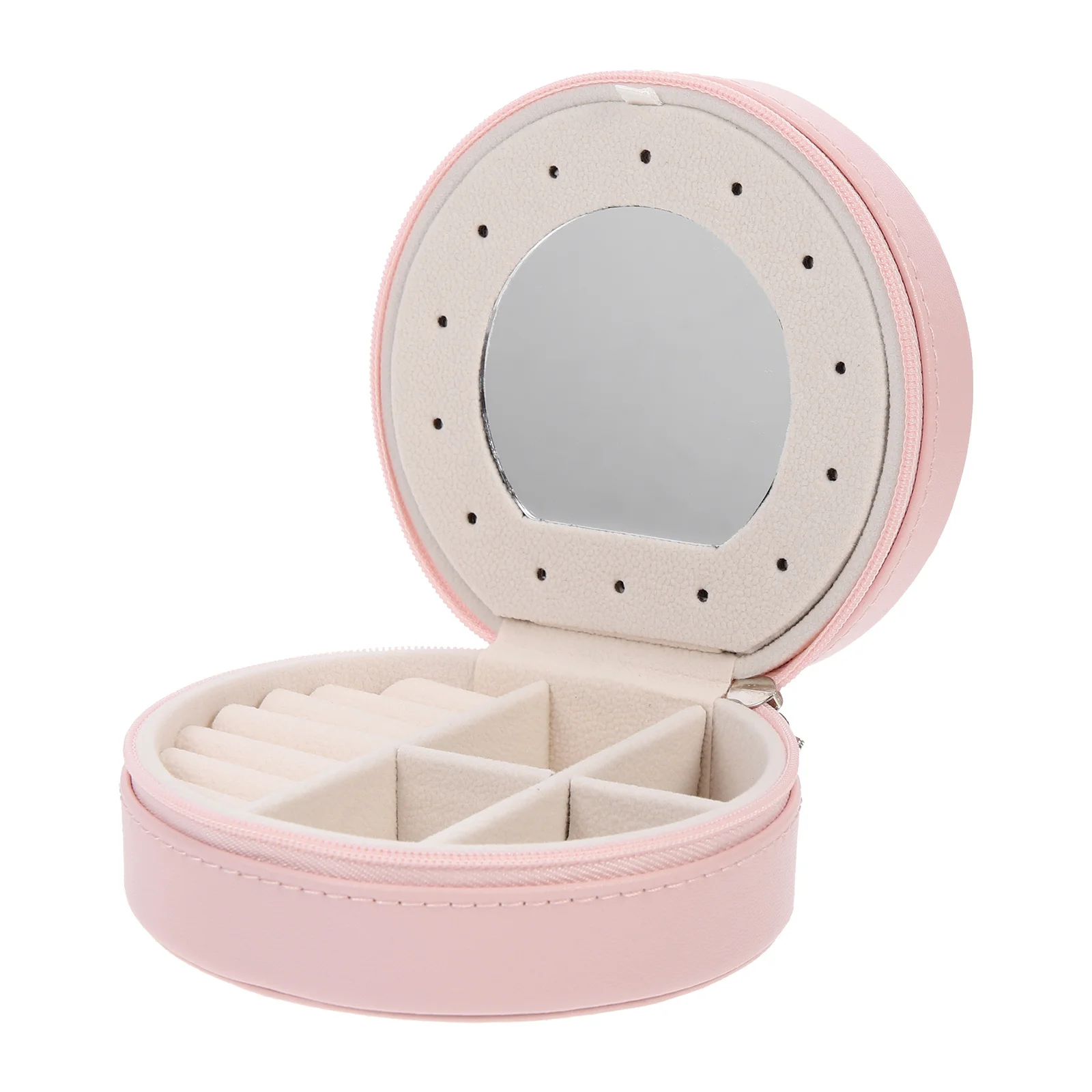 Jewelry Box Travel Case Multi-layer Earring Boxes Holder and Necklace Holders Round