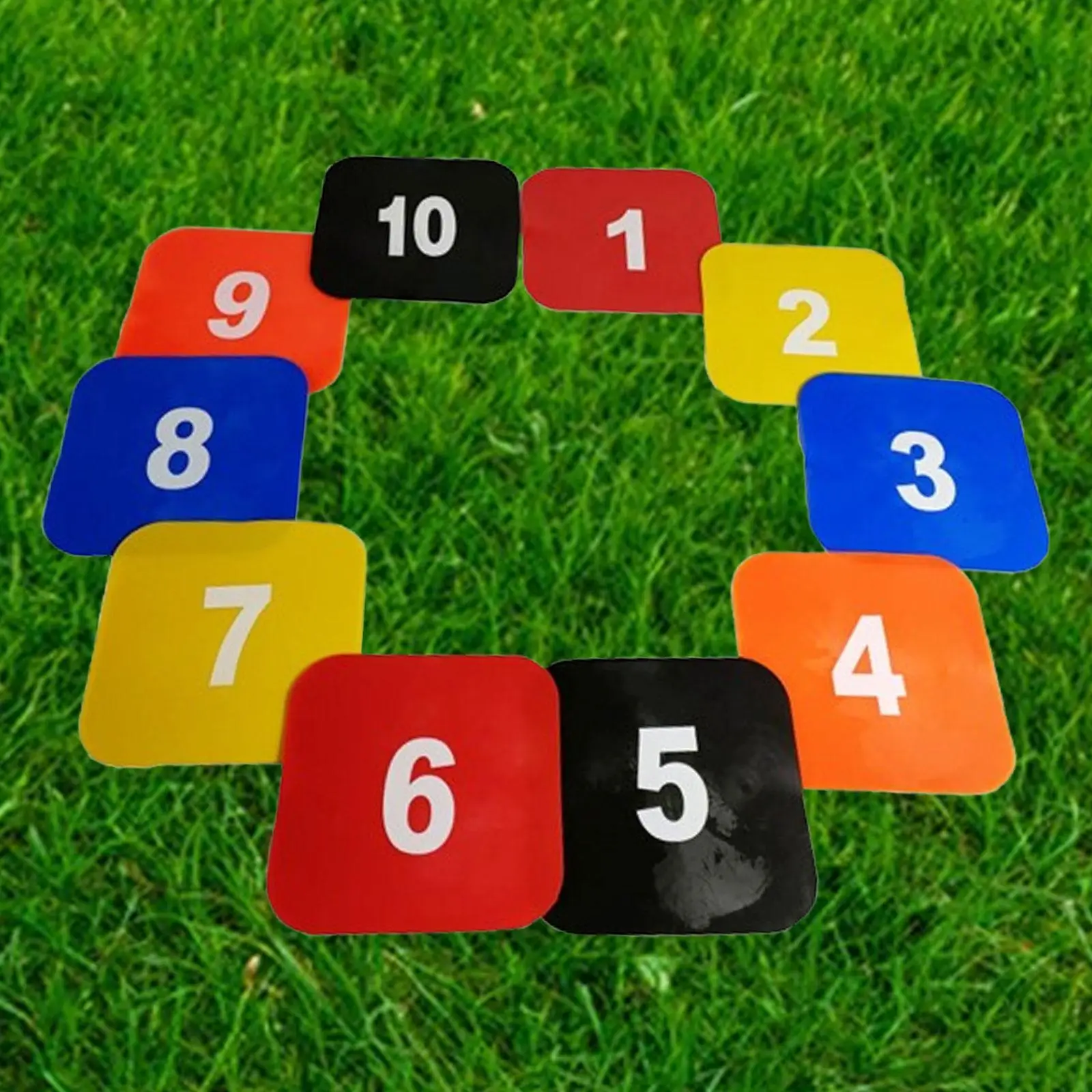 

10-компонентные плоские квадратные точечные маркеры с четким номером, легкие футбольные конусы с плоским полем для игр, занятий лужайкой на открытом воздухе в тренажерном зале