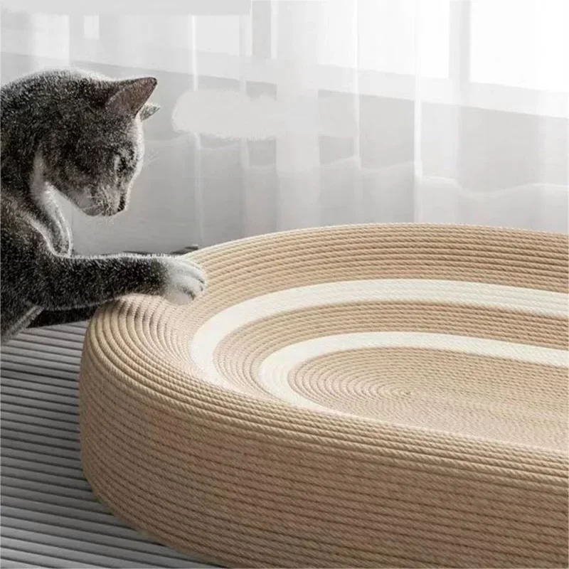 Universal Pet Sisal Cat Scratching Board Extra Large Oval Cat Nest Wear-resistant and Non-shedding Cat Scratching Basin Cat Toy