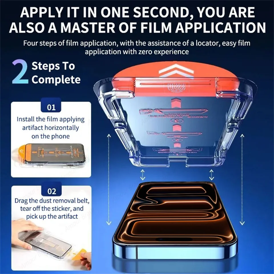 Venta caliente 1-5 piezas de película templada antiespía de fácil instalación para iPhone 17 16 15 14 13 12 11 Pro Max Mini Plus XR XS 3