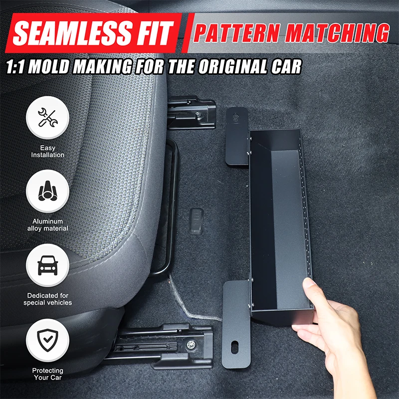 

For Subaru Xubao 2024+ Aluminum Alloy Under-passenger Seat Storage Basket Car Storage Basket Car Organizing Accessories