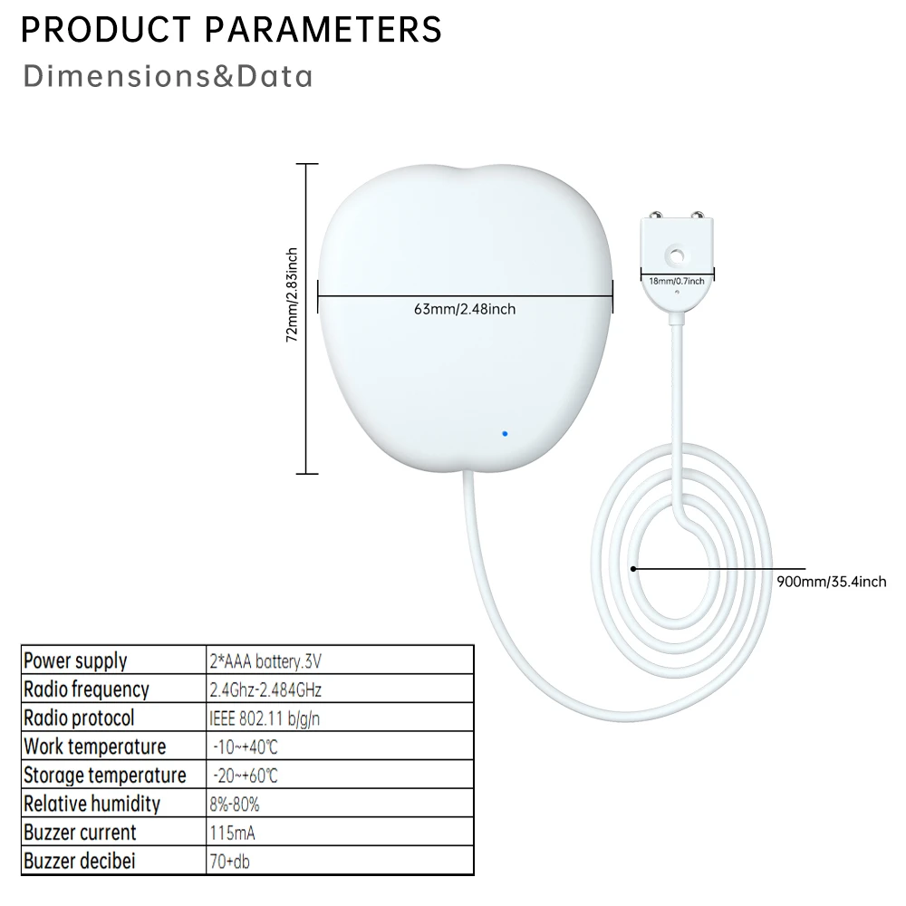 Wifi Water Sensor Water Leakage Sensor Flood Leak Alarm Works With Zigbee Hub Smart life TUYA Home Overflow Security System