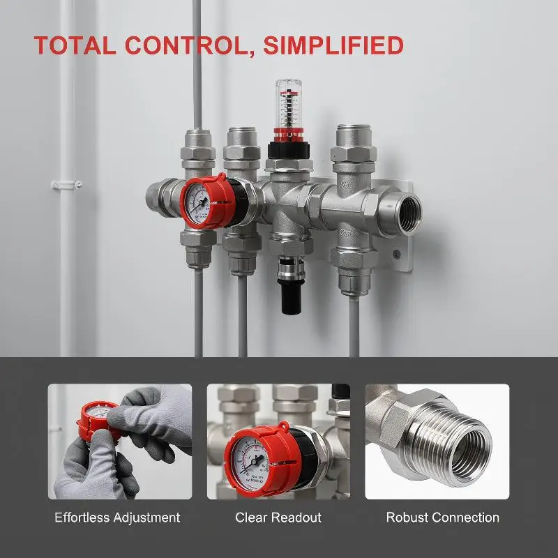 Expert-Grade Manifold Flowmeter Visual Flow Regulator for Industrial Underfloor Heating System Solutions