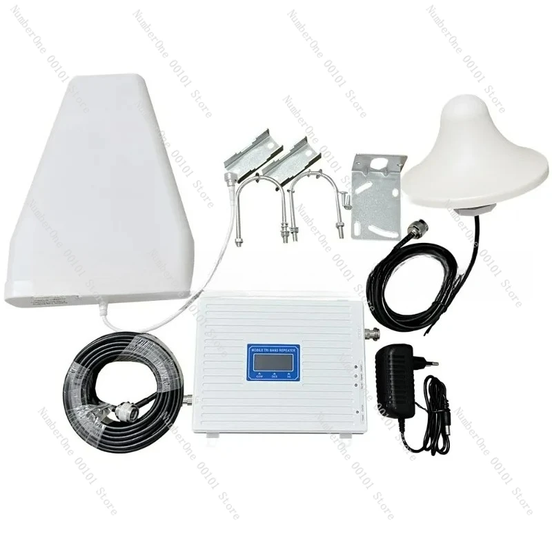 

2G 3G 4G gsm Tri Band Signal Repeater network booster mobile signal booster 900 1800 2100 3g 4g lte repeater for mobile phone