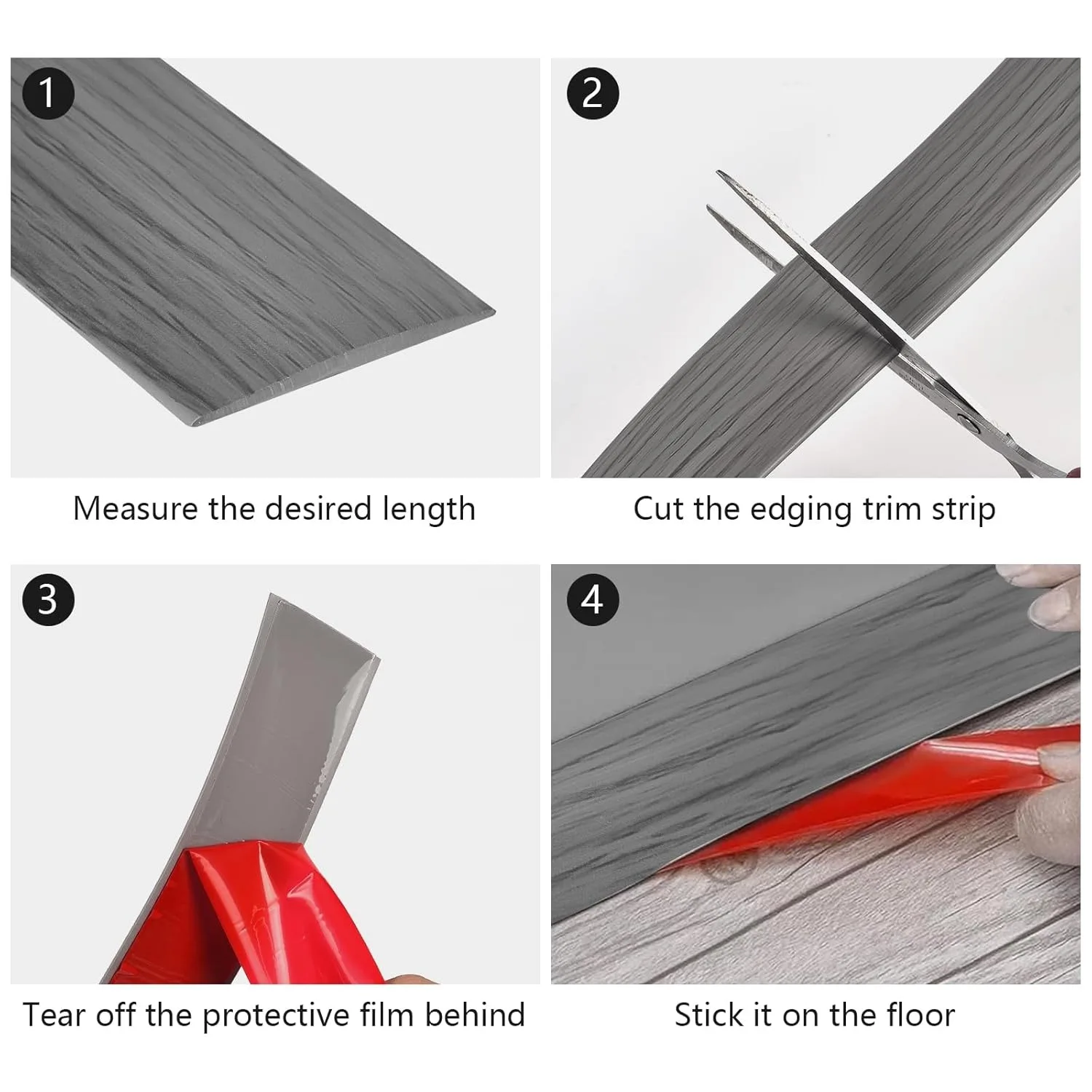 1PC 1mx5cm Self Adhesive Floor Transition Strip Vinyl Laminate Floor Flat Divider for Joining Floor Gaps Doorways Carpet Cover - view 4