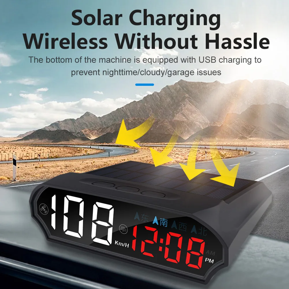 Easy Installation Car Accessory Head-Up Display Vibration Activated Start Light Sensing Dimming Km h Speed Readout