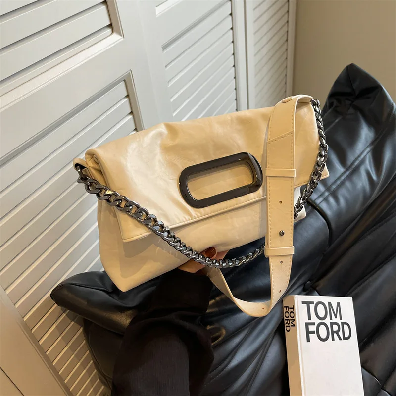 

2025 Quilted Foldable Tote Bag for Women Genuine Leather Crossbody Purse with Chain Strap Convertible Shoulder Bag​