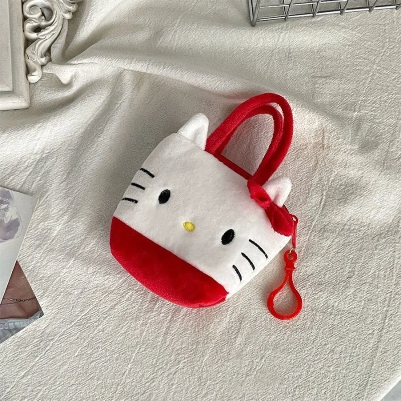 Sanrio Kawaii Hello Kitty portefeuille en peluche ma mélodie Kuromi mignon Anime sac à dos pendentif sac de rangement fille Festival cadeau