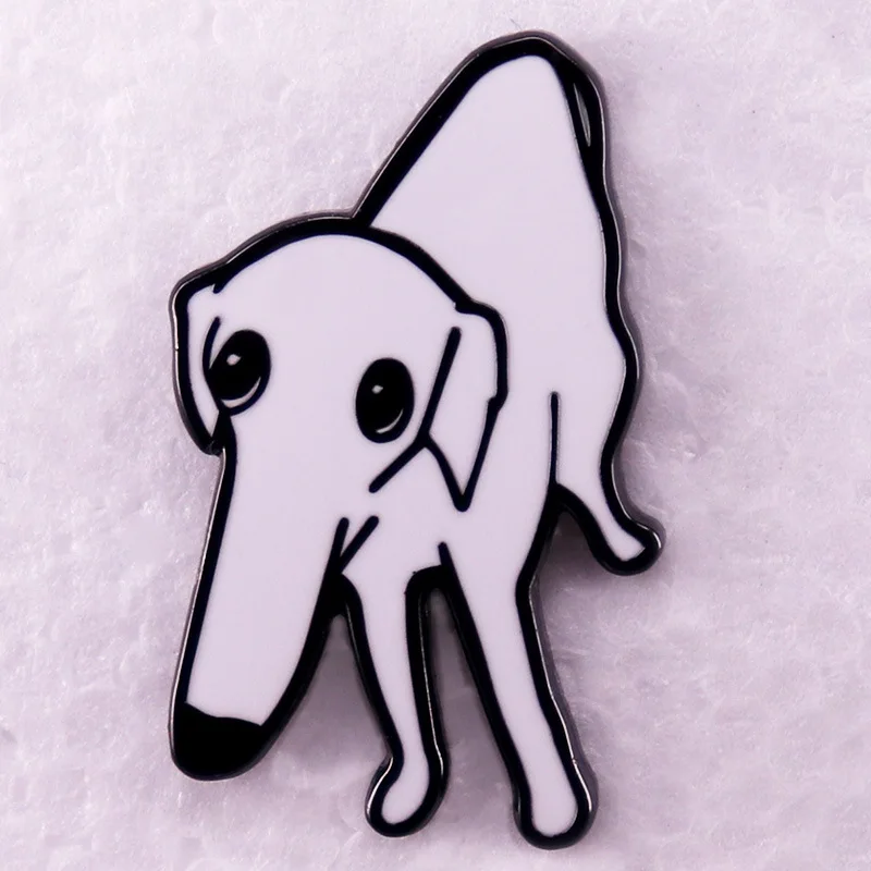 C4833 Cartoon Internet Dog Brooches for Women Metal Alloy Animal Pet Brooch Clothes Jewelry bag Pin Fashion Dress Accessories