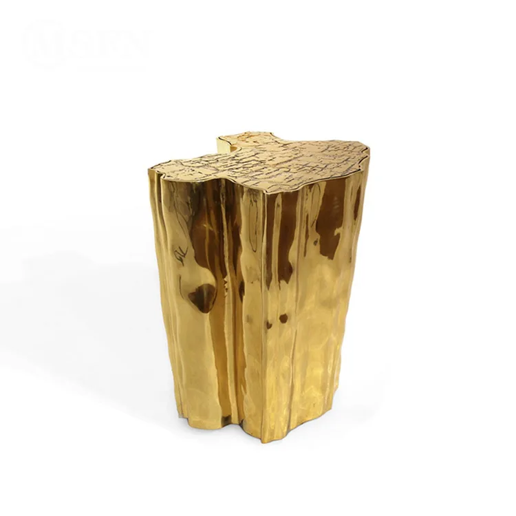 Modern Simple Coffee Table Gold-Plated Stainless Steel Special-Shaped Irregular Root-Shaped Coffee Table Hotel Furniture