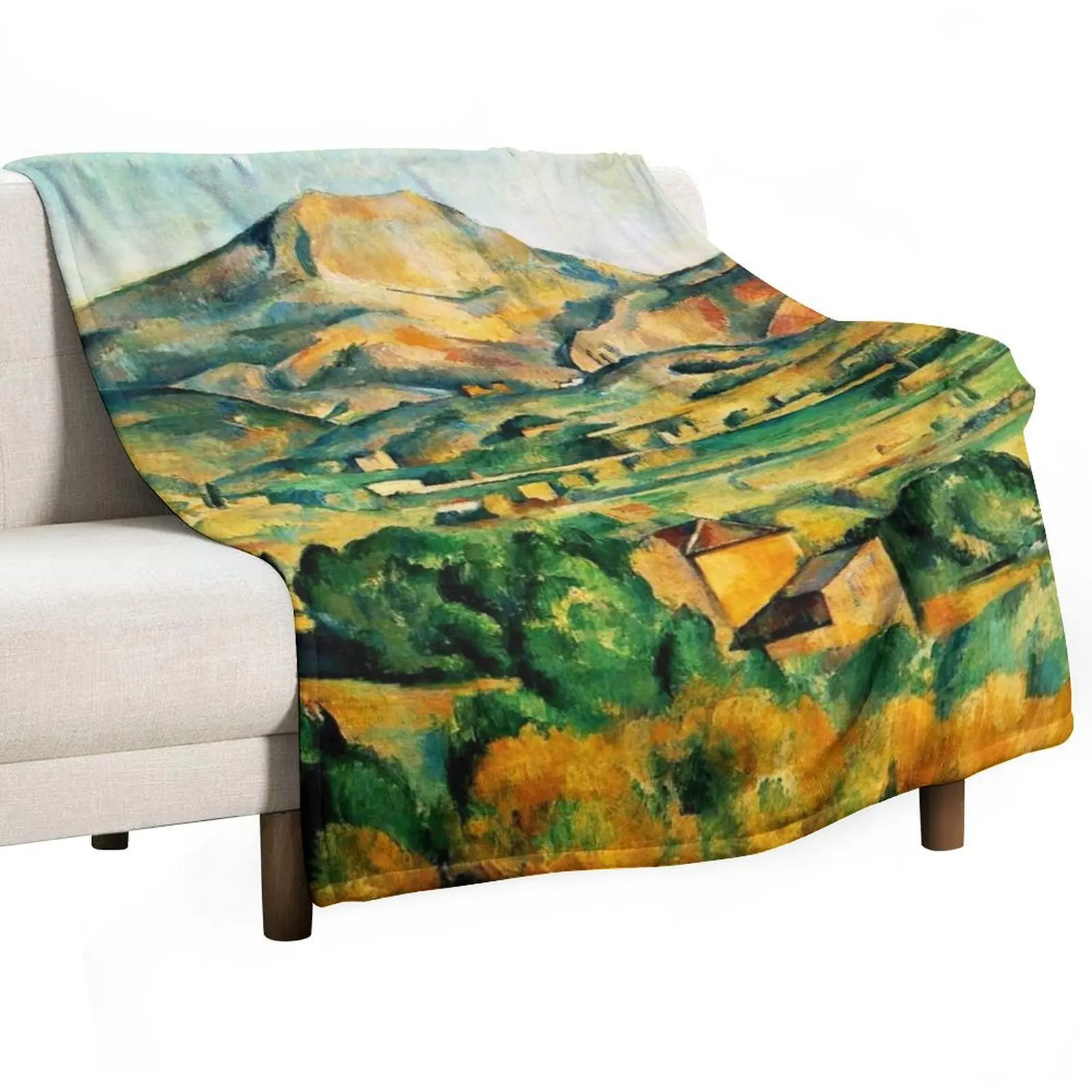 HD Sainte-Victoire Mountain , by Paul Cezanne 1900 HIGH RESOLUTION Throw Blanket Bed linens Furrys Cute Blankets