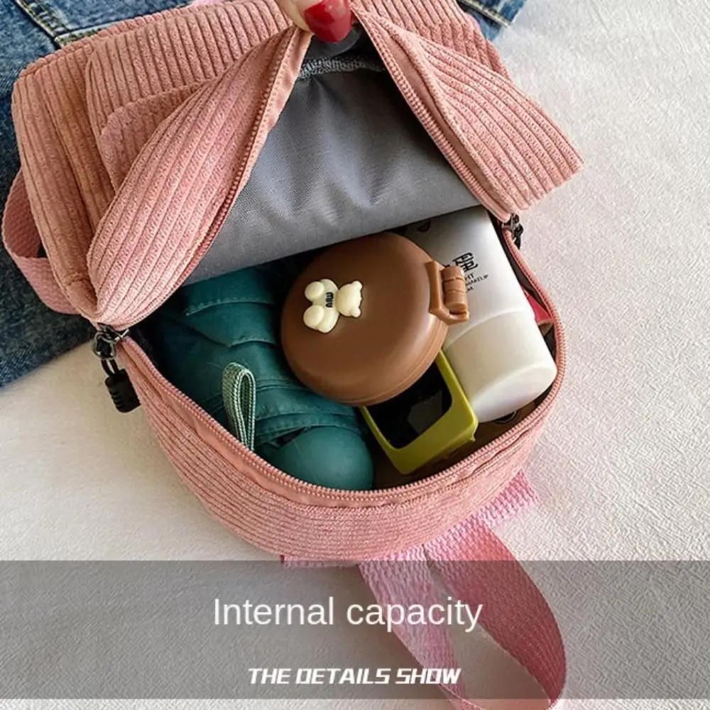 Bolsos simples para teléfono, mochila de pana, mochila de estilo coreano, Mini bolsos de hombro, bolso de mano de Color sólido, mochilas escolares para mujeres y niñas