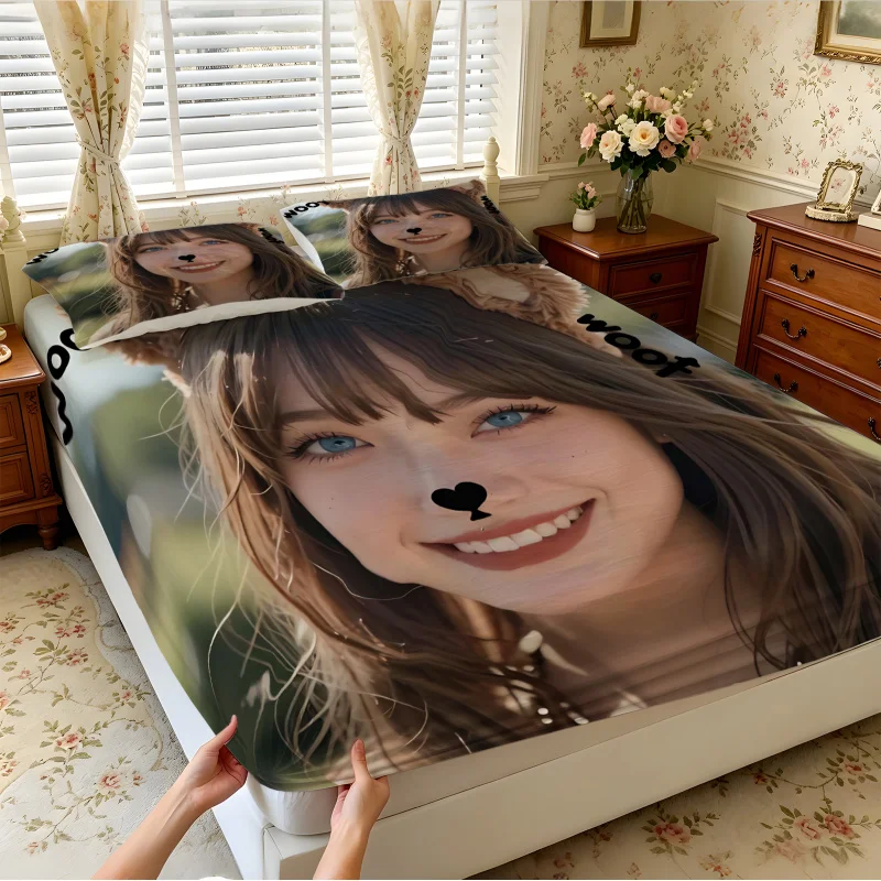 Parure de draps ajustés Euphoria Saison 3 imprimé Woof Woof, ensemble de draps de lit sans garnissage, poches profondes, doux pour la chambre