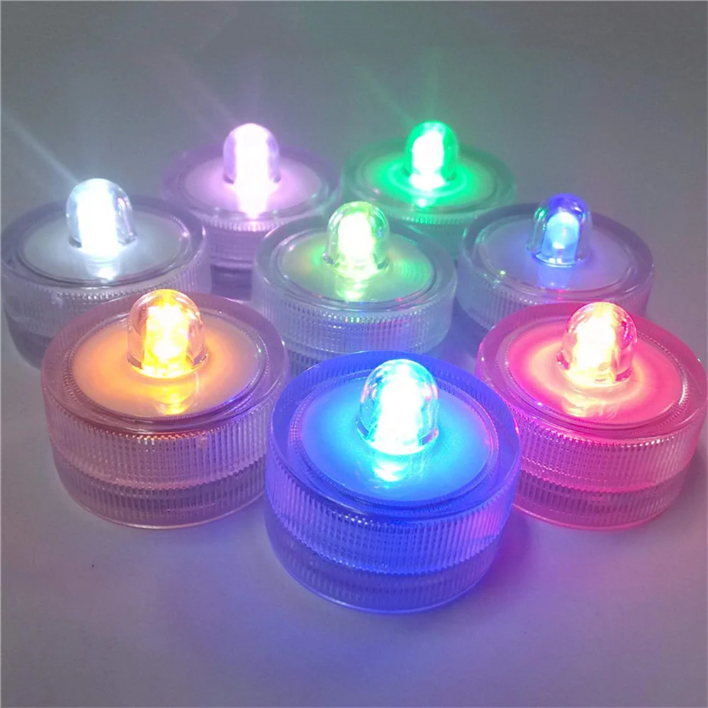 

Waterproof Mini Led Tea Light Submersible Lamp Wedding Party Decoration Battery Powered Small Vase Plastic Bath Light