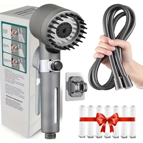 Cabezal de Ducha de Alta Presión con Filtro para Agua Dura, Multifuncional, de Mano, 2026 Ion Drops