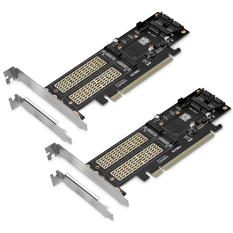 

2X 3 в 1, адаптер NGFF и MSATA SSD, M.2 NVME на PCIE/M.2 SATA SSD на SATA III/адаптер для 2280/2260