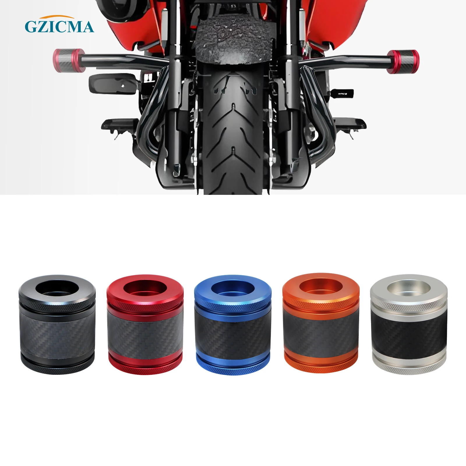 

GZICMA Highway Peg Motorcycle Crash Bar CNC Sliders End Caps for Harley Touring Softail Engine Guard Saddlebag Guard