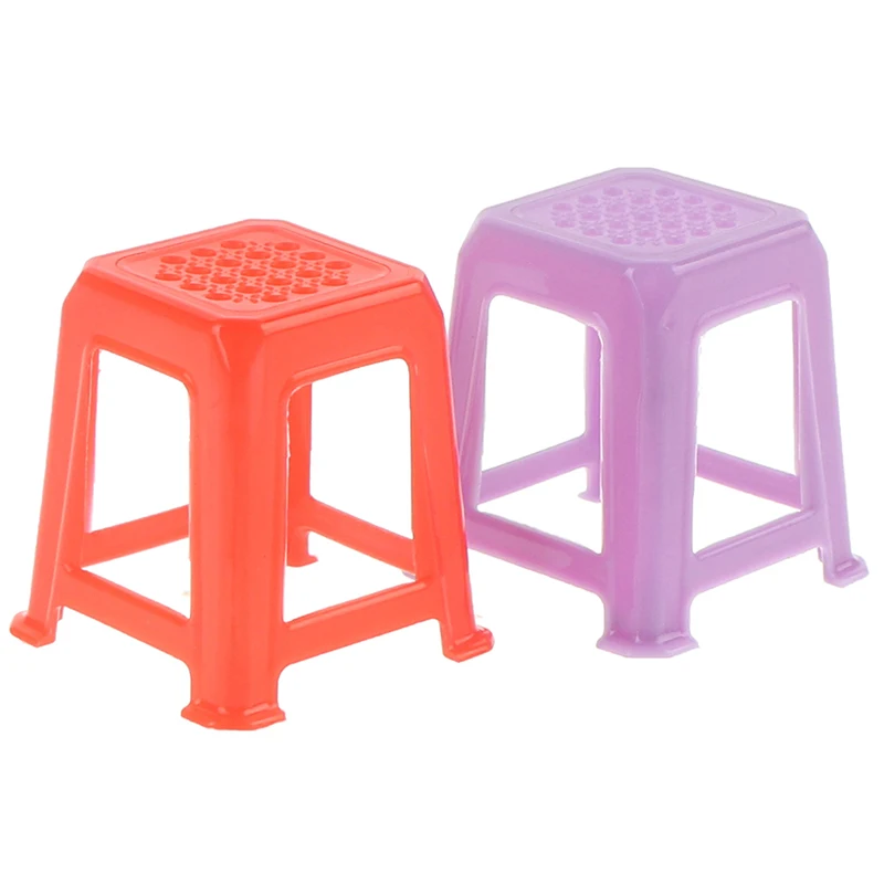 1/12 مقياس دمية مصغرة البراز البلاستيكية الكراسي التظاهر اللعب الأثاث اللعب