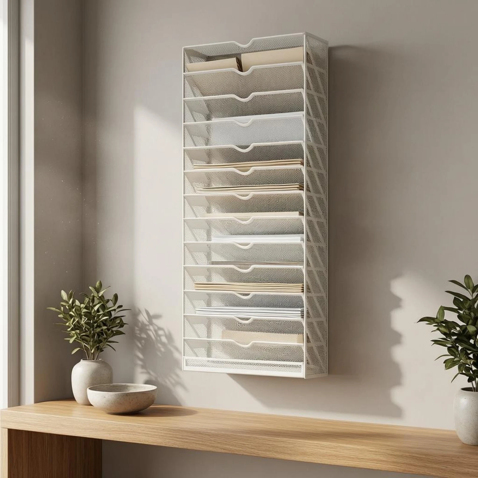 13-tier-file-rack-stepped-slots-metal-mesh-file-organizer-vertical-tray-organizer-wrought-iron-style-office-storage