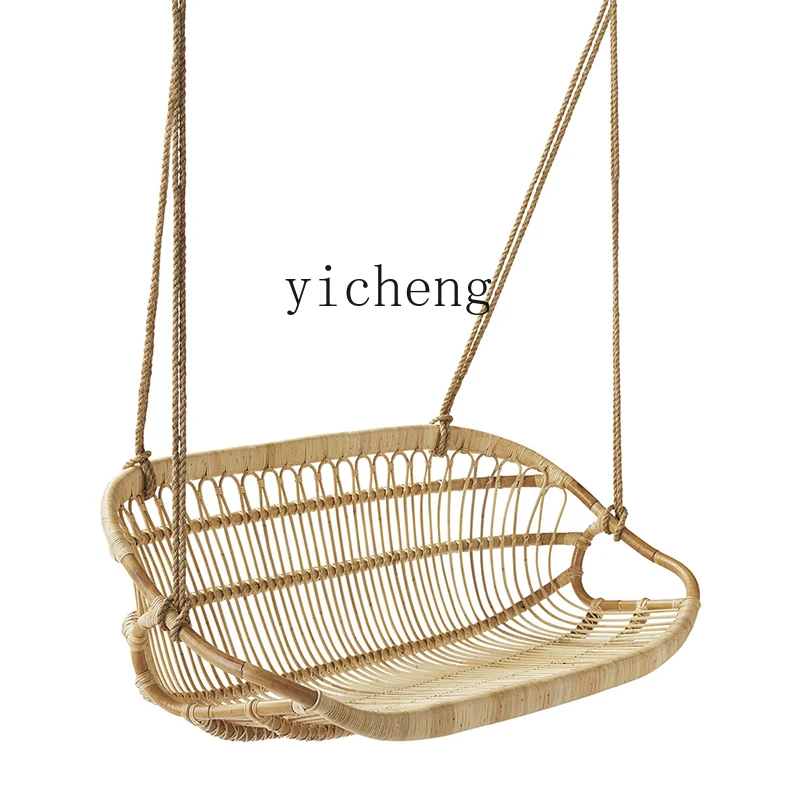 TQH Handmade Vine Weaving Double Person Hanging Chair Hanging Basket Indoor Home Balcony Swing Outdoor Courtyard Rocker Chair