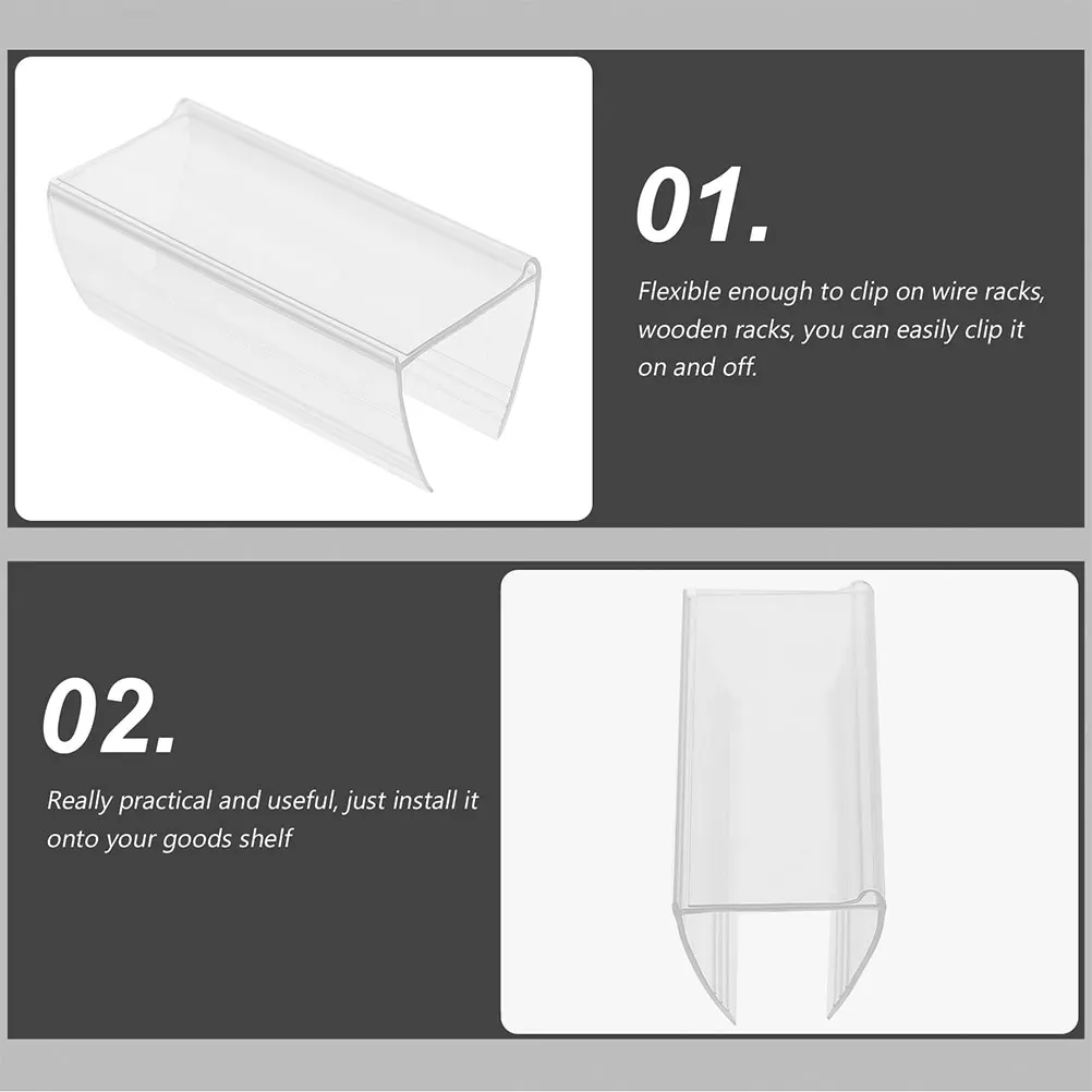 

10pcs Acrylic Price Tag Holder Shelf Labels Stable Sign Display Stand Wear Resistant Sticker Kitchen Number Plastic
