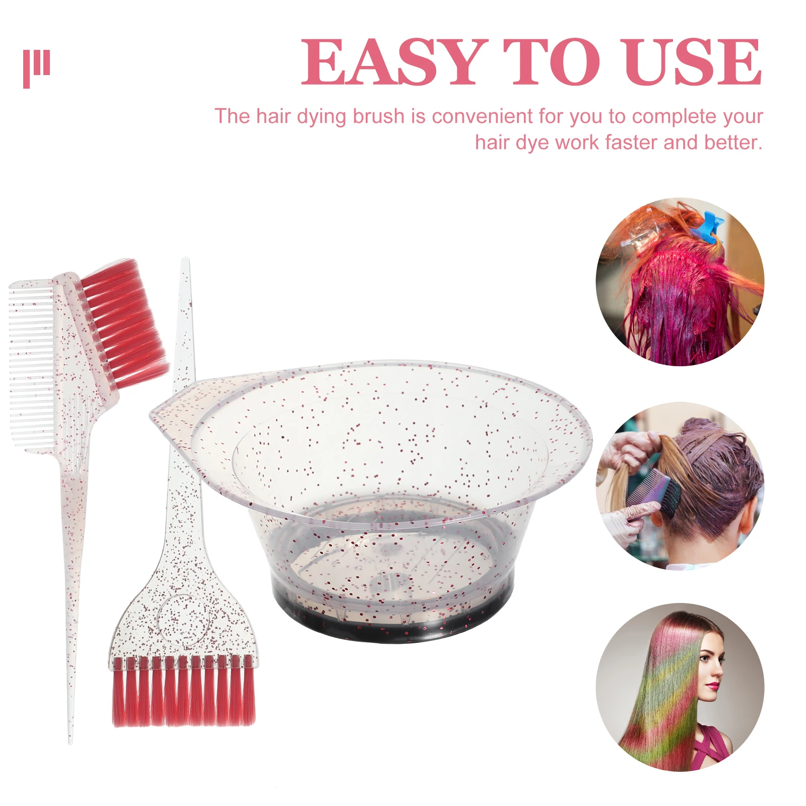 

Hair Bowl and Brush Kit Mixing for Dye Color Bowls Hairstylist Coloring Reusable