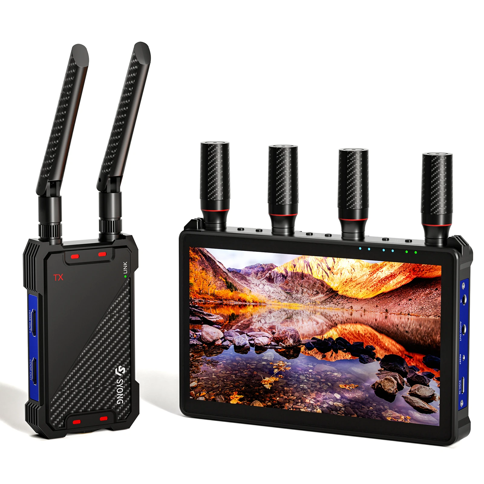 

SYONG Новый беспроводной видеопередатчик и приемник 1080P HDMI 1312 футов/400 метров для оборудования для прямой трансляции церковной камеры