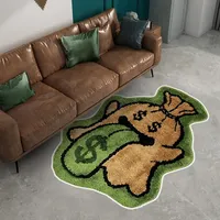 Creative Halloween Living Room Carpet Cute Angel Earth Cactus Money Bag Pattern Plush Rug Bathroom Non-slip Rugs Entrance Mat