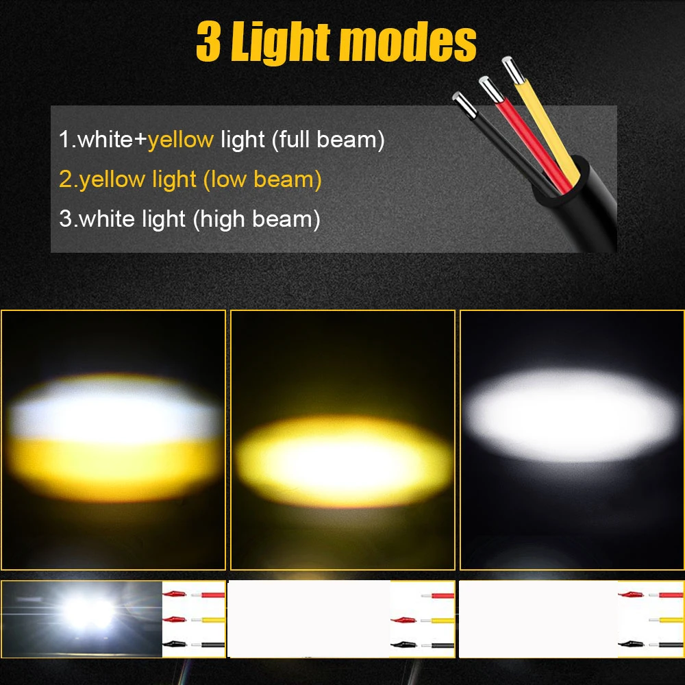 Motorcycle LED Light Waterproof Lamp Electric Vehicle Headlight Fog Light Projector Lens Spotlight For Car/Moto image 4