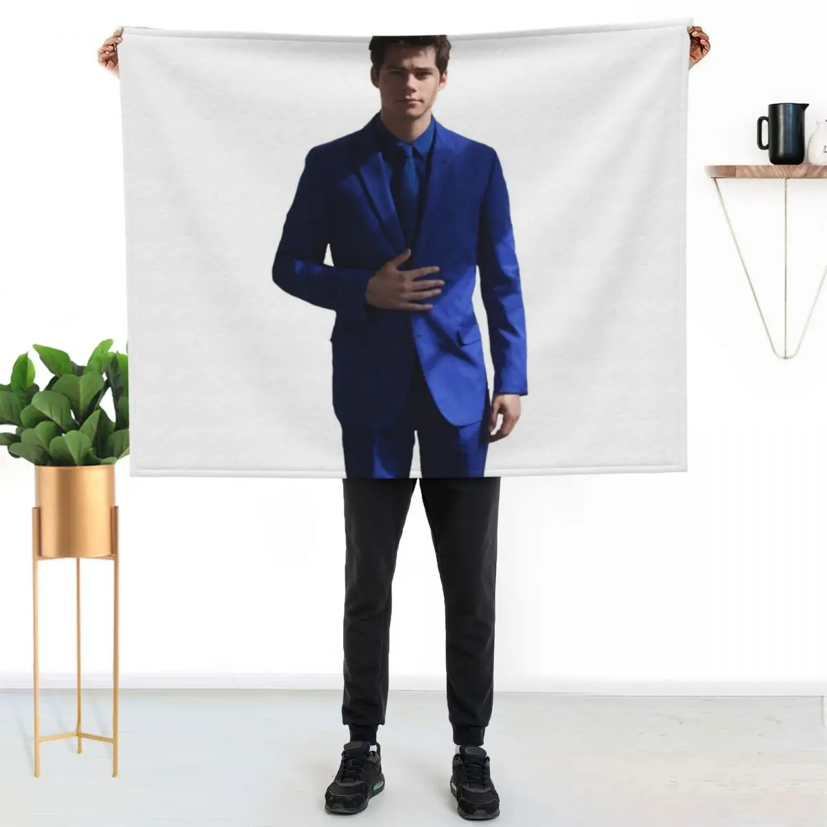 

Dylan O'Brien in Blue Suit Throw Blanket Summer Cool Breathable Blanket for Sleeping