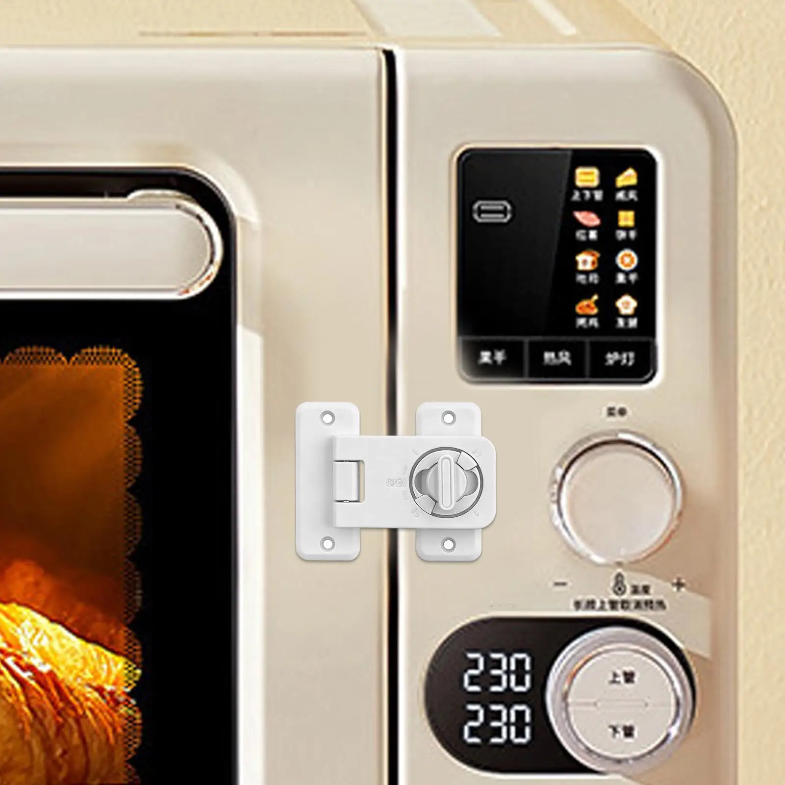 Keyless Adhesive Fridge Lock Child Safety Latch for Refrigerator Oven, Baby Proof Cabinet Lock for Kitchen Drawers Home