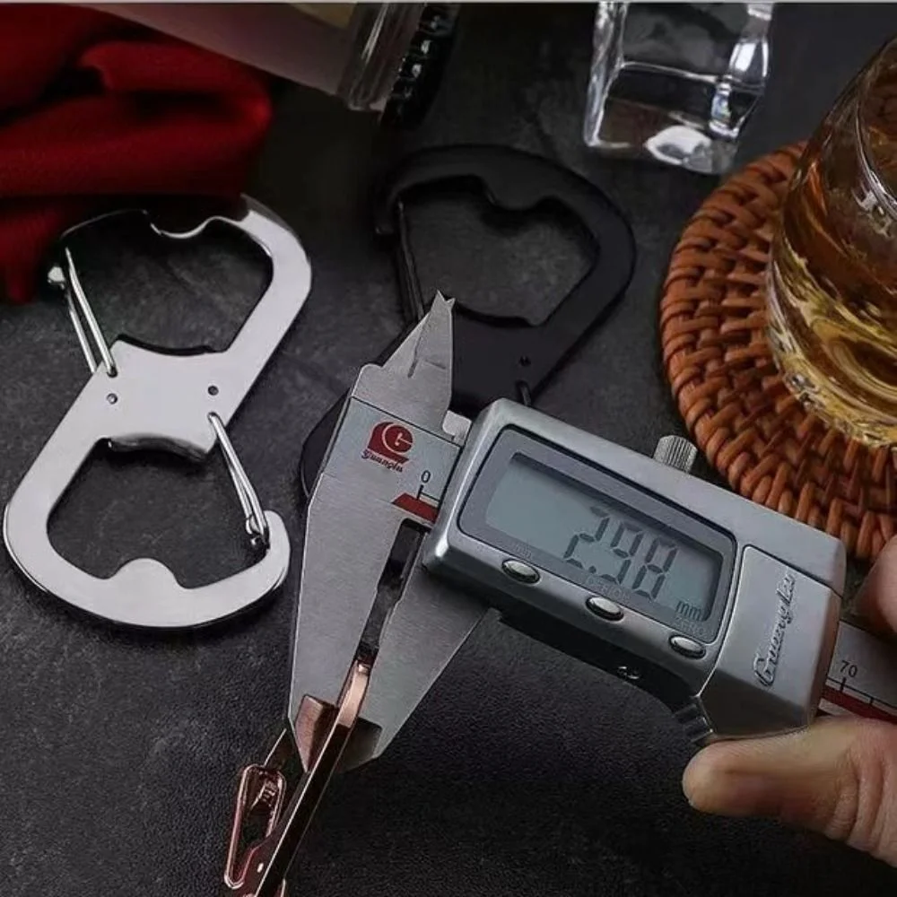 

Stainless Steel 8-shaped Carabiner Bottle Opener Carry-on Multifunctional Buckle Portable Big Size Outdoor Backpack Clasps