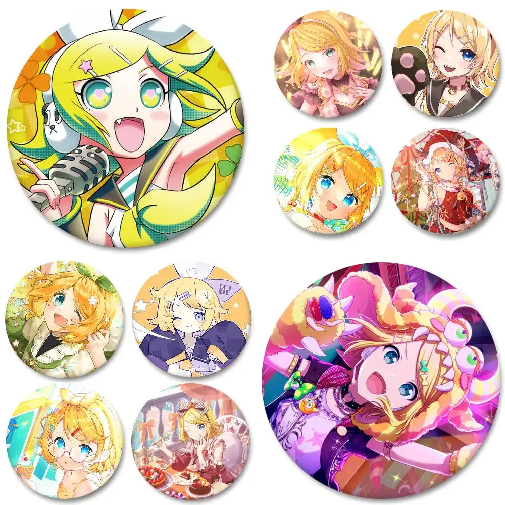 Kawaii Virtual Singer Kagamine Rin Round Badges Can Be Used To Decorate Clothes And Backpack Pins
