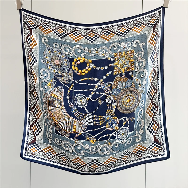 

Mulberry Silk Scarf 65CM Women Soft Shawls Luxury Designer Foulards Femme Head Neck Bag Bandana Belt Accessories Gift