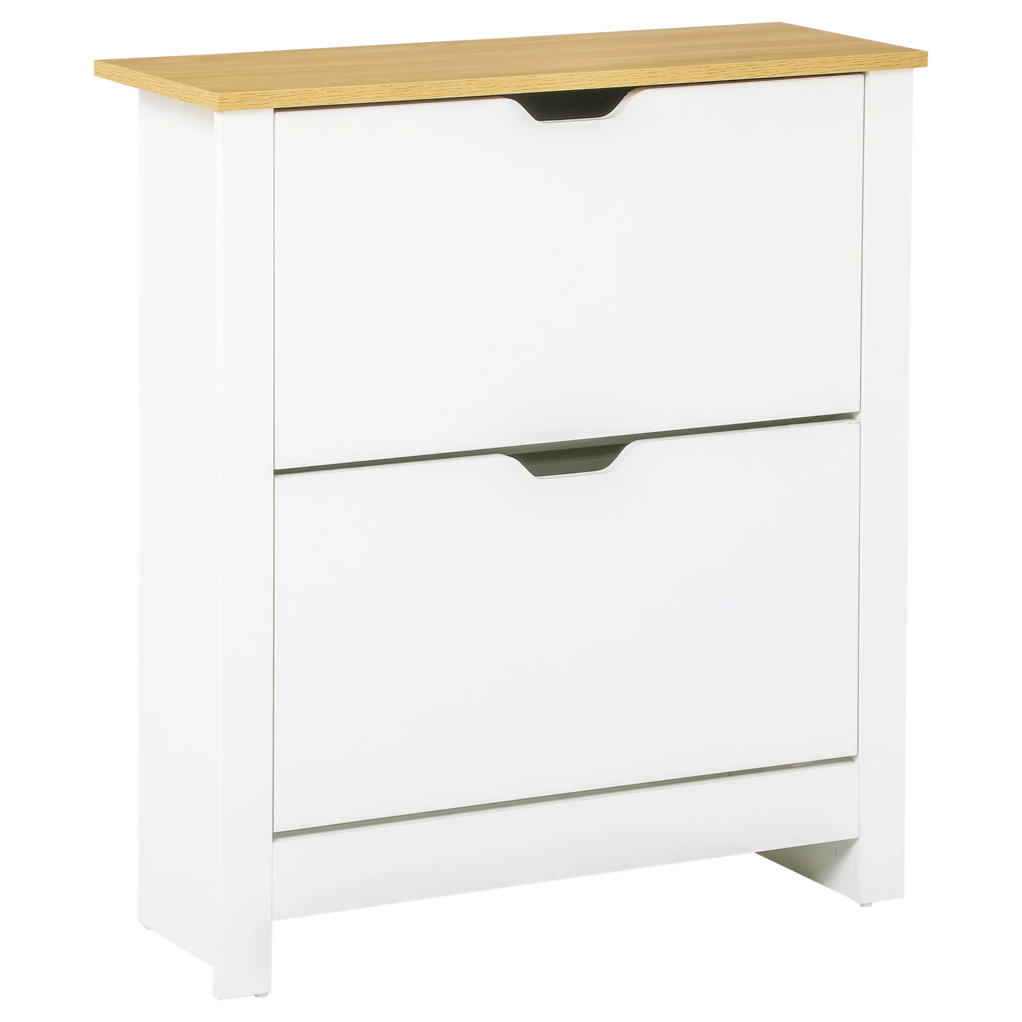 HOMCOM modern shoe rack with drawers folding 72x26x80 cm White